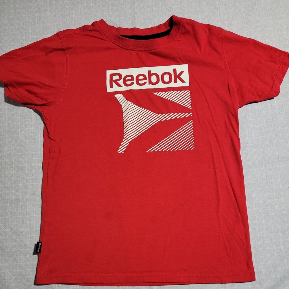 Reebok Red Boys Size Medium 8 Short-Sleeve T-Shirt Graphic Logo Print